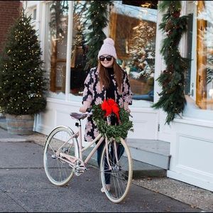 kate spade black and pink floral coat